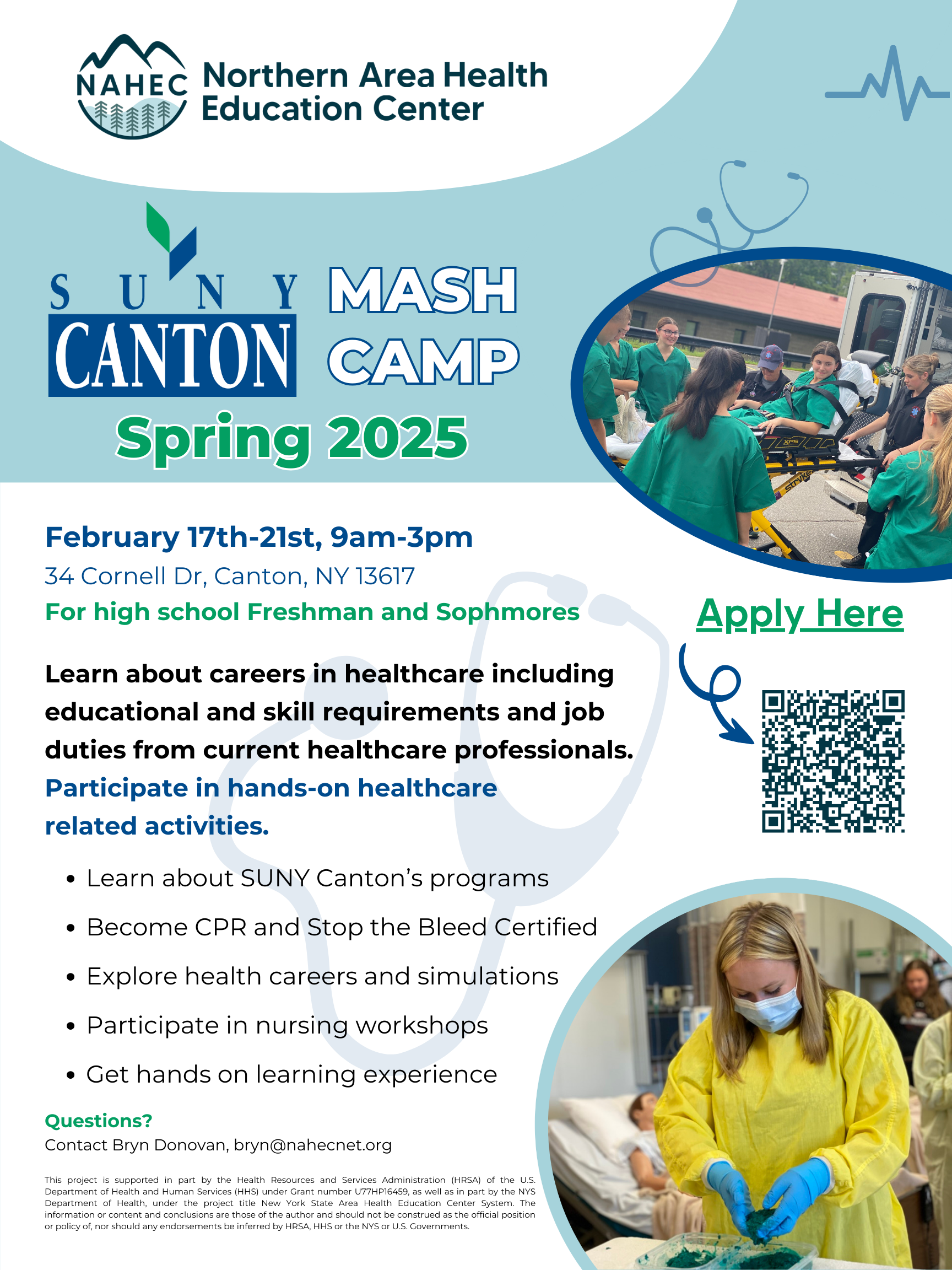 SUNY Canton MASH Camp (Spring 2025) - Northern Area Health Education  Center, Inc.
